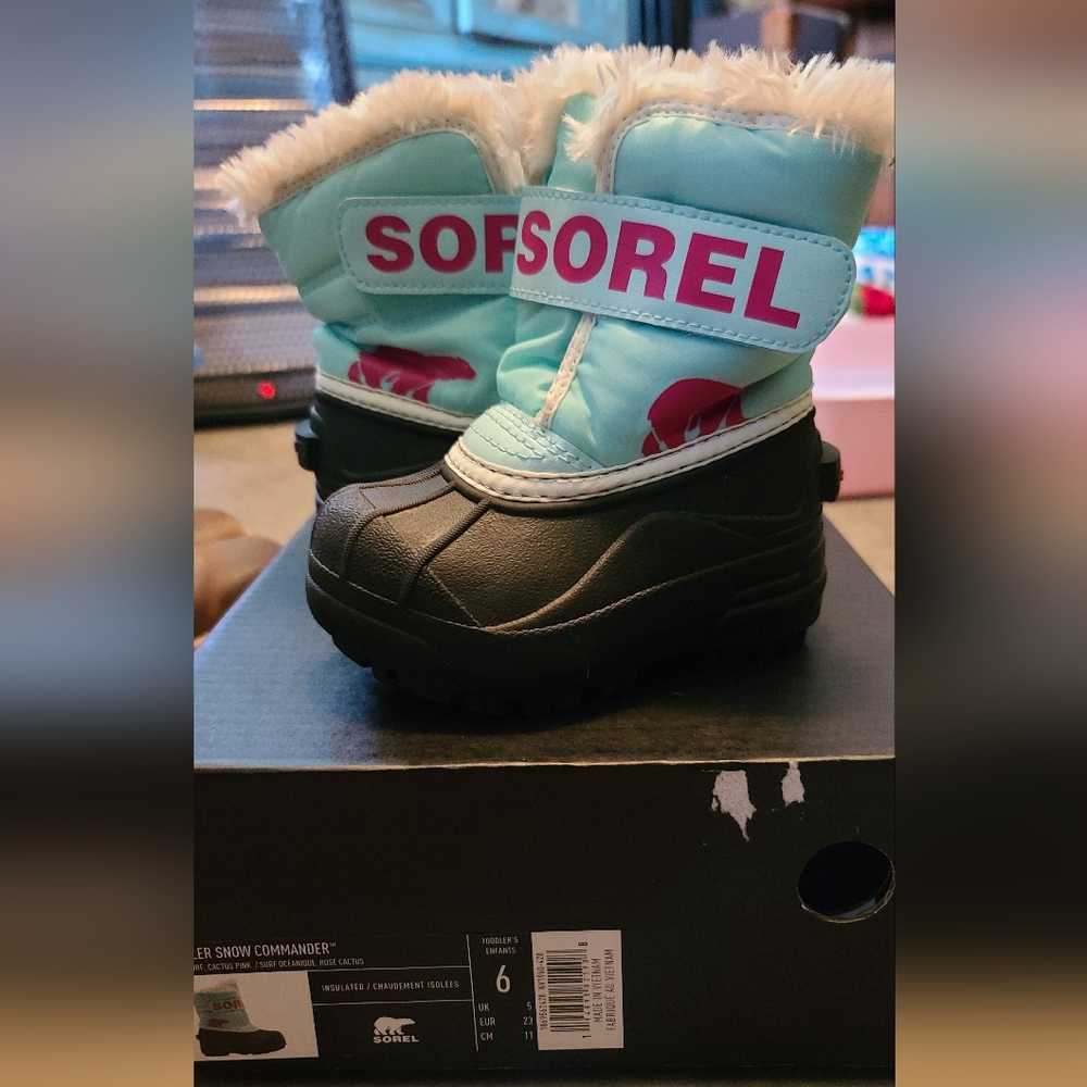 Sorel Kids' Commander Snow Boots - Black and Blue